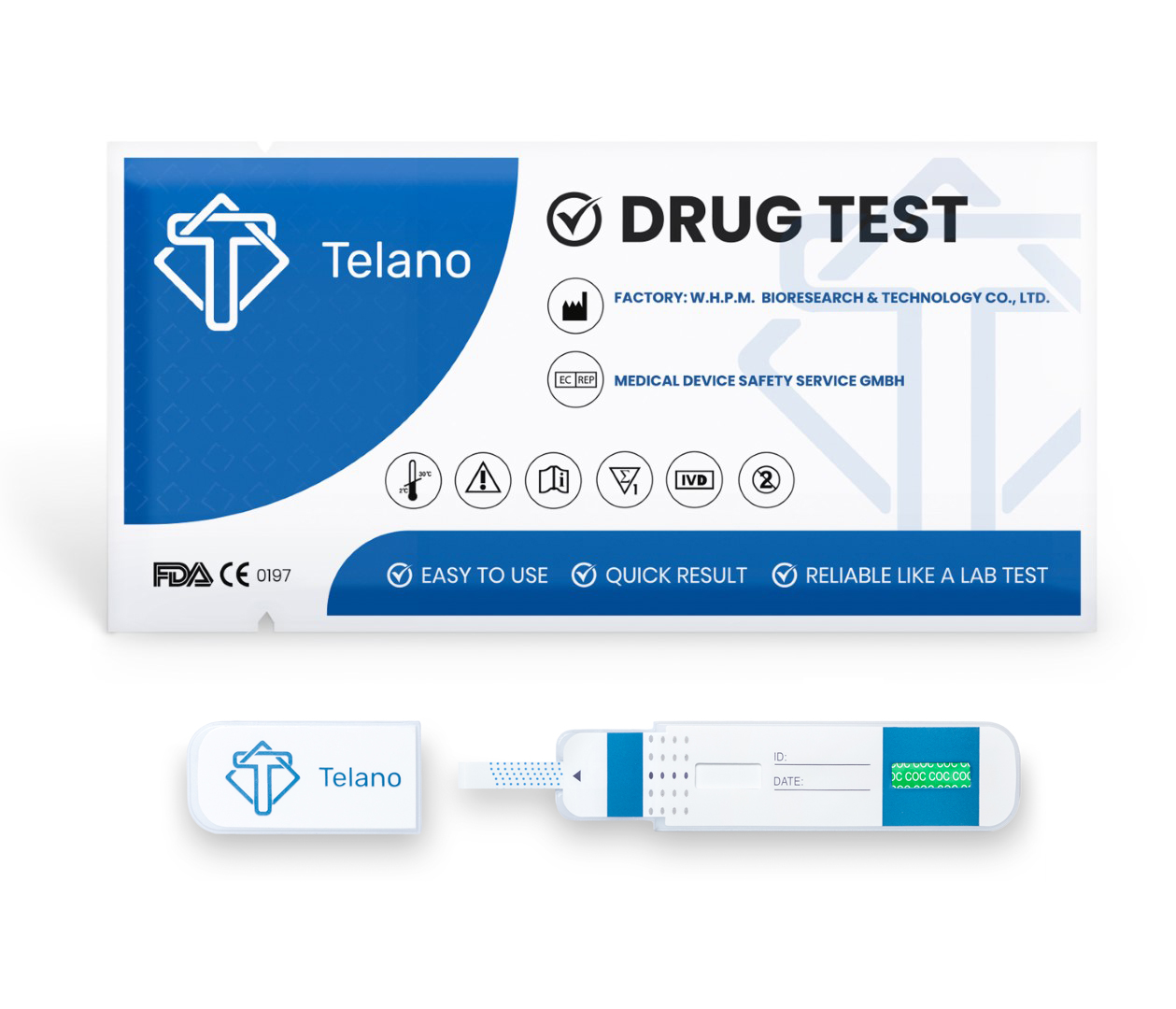 Telano 10 Urine - Dipcard de test de drogue - y compris THC - Cocaïne -  Vitesse