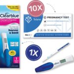 10 stuks Zwangerschapstest Dipstick Extra Vroeg + 1x Clearblue Zwangerschapstest