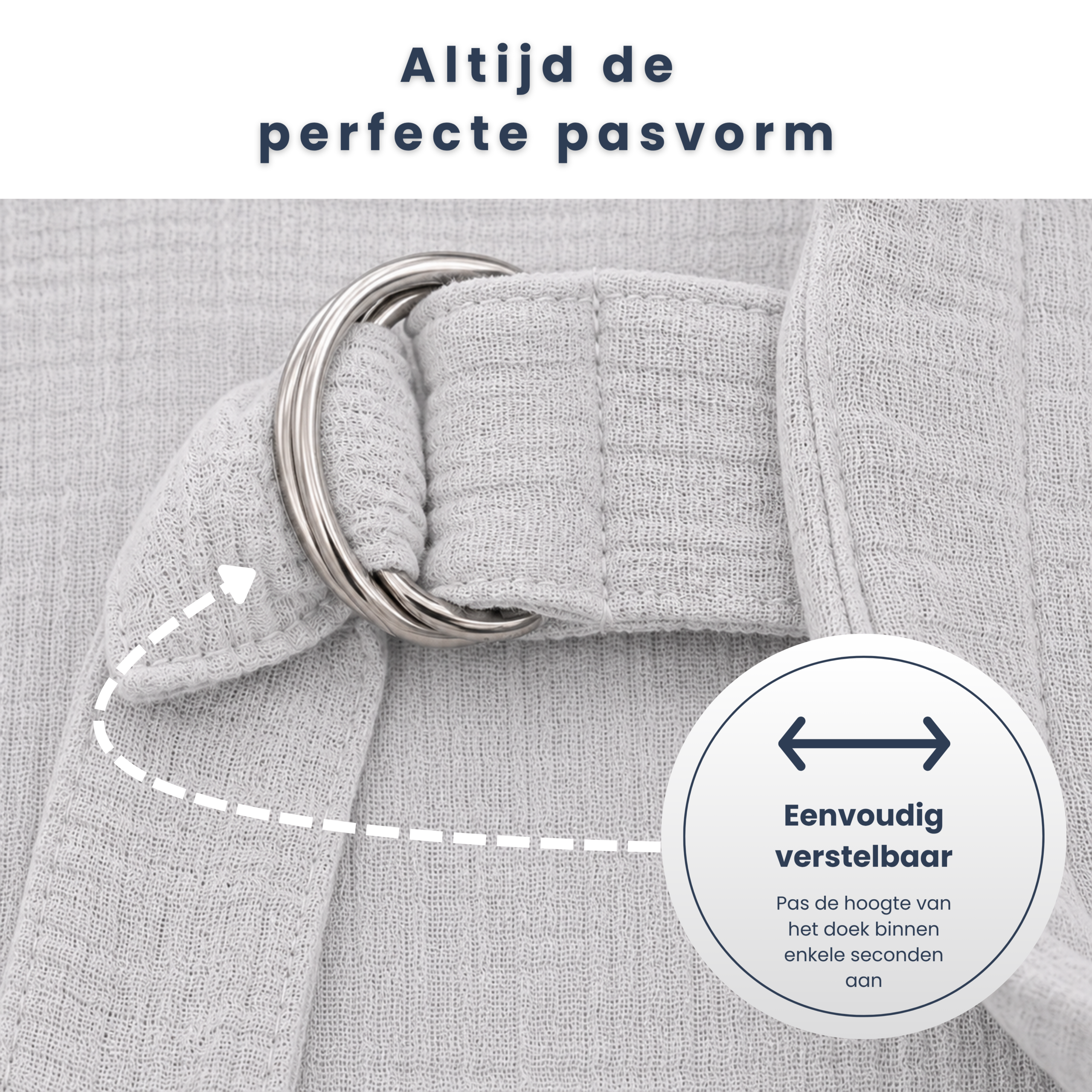 Sensibaby Borstvoedingsdoek Grijs 100% Dubbellaags Katoen - Afbeelding 5